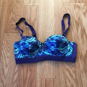 NWT Palm tree leave print bra